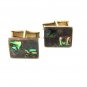 Vintage Taxco Mexican Sterling Silver & Abalone Cufflinks By C.J. 41416