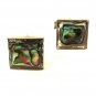 Vintage Mexican Taxco Sterling Silver & Abalone Cufflinks By R. Luco 81316