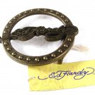 Ed Hardy Round Brassy Tone Belt Buckle 72116
