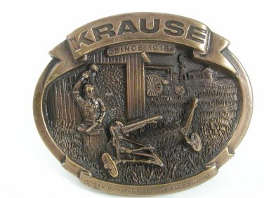 Vintage KRAUSE Farm Equipment Since 1915 Belt Buckle 51217