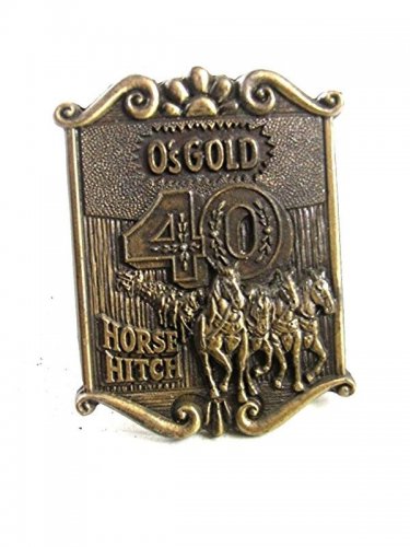 1976 O's Gold Seed Co 40 Horse Hitch Belt Buckle By Lewis Buckles 9817