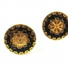 Flashy Black & Gold Tone Dressy Cufflinks 8916