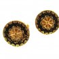 Flashy Black & Gold Tone Dressy Cufflinks 8916