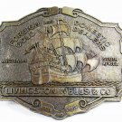 Livingston Wells & Co. Sailing Ship Foreign Domestic Belt Buckle Unbranded 11715