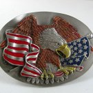 Vintage American Eagle Flag Belt Buckle By BERGAMOT USA 41417
