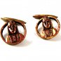 Vintage Gold Tone Egyptian Pharoph Cufflinks / Buttons 111516
