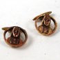 Vintage Gold Tone Egyptian Pharoph Cufflinks / Buttons 111516