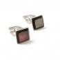 Vintage Black Silver Tone Abalone Cufflinks By SWANK NEW PLATE 1917