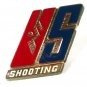 Vintage Goldtone Red Blue US Shooting Belt Buckle Unbranded 5416