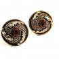 Vintage 1970's Goldtone & Amber Rhinestone Cufflinks 101517