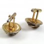 Vintage 1970's Goldtone & Amber Rhinestone Cufflinks 101517