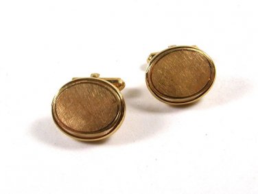 Gold Tone Brushed 1/20 12K G.F. Gold Filled Cufflinks by ANSON 12415