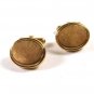 Gold Tone Brushed 1/20 12K G.F. Gold Filled Cufflinks by ANSON 12415