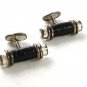 Silver Tone & Black Cufflinks By COLE & HAAN 121916