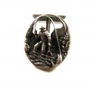 Sterling Silver Fisherman Catchiing a Trout Single Cufflink Unbranded 12815