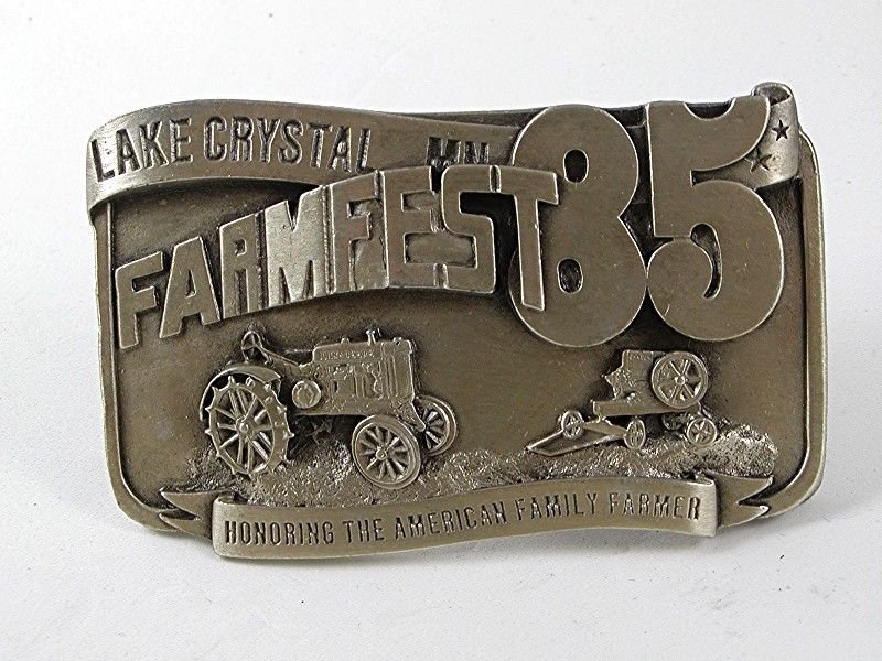 1985 FARMFEST Honoring The American Family Farmer Belt Buckle 11316