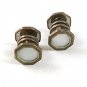 Silvertone Mother Pearl Snap Link Cufflinks By KORKER PAT. 4 21 1908 5817