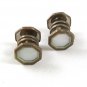 Silvertone Mother Pearl Snap Link Cufflinks By KORKER PAT. 4 21 1908 5817