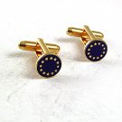 Small Goldtone Black Stars Cufflinks 101217