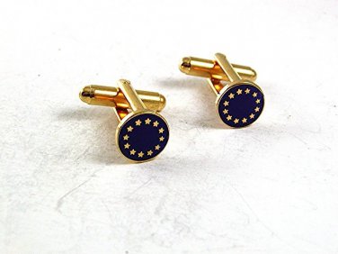 Small Goldtone Black Stars Cufflinks 101217