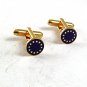 Small Goldtone Black Stars Cufflinks 101217