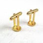 Small Goldtone Black Stars Cufflinks 101217