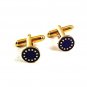 Small Goldtone Black Stars Cufflinks 101217