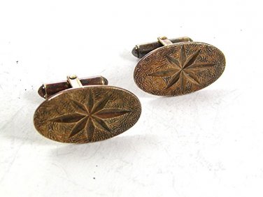 Vintage Sterling Silver Star Cufflinks By B.A.B. 12617