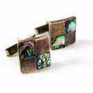 Taxco Mexican Sterling Silver & Abalone Cufflinks By CPR 41416