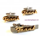 Vintage Silver & Gold Tone Frank Cufflinks & Matching Tie Clasp