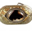 Vintage Silver Tone Belt Buckle With a Whatchama Calliit 72716