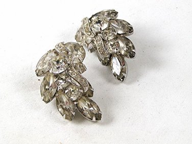 1950's Rhinestonel Clip On Earrings By EISENBERG 102516