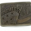 1976 FARMFEST Farmers Brass Belt Buckle By LEWIS BUCKLES 11316