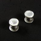 Art Deco Silver Tone & Mother of Pearl Cufflinks By SNAP LINK 62216bb