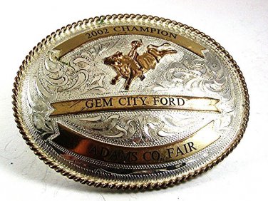 2002 CHAMPION Adams County Fair Buckle By JUSTIN Silver 101317