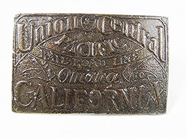 Vintage Union & Central Pacific Railroad Line Belt Buckle 81016
