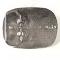 Vintage Western Silver Tone & White Black Agate Belt Buckle 72816