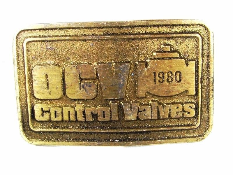1980 OCV Control Valves Brass Belt Buckle by DYNABUCKLE 8216