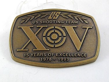 Vintage 15 Years 1978 - 1993 US Shooting Team Belt Buckle 12817