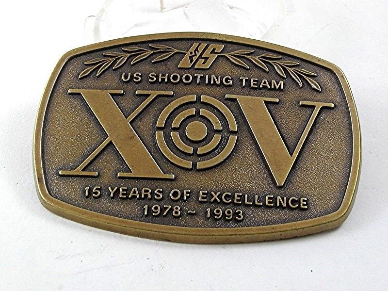 Vintage 15 Years 1978 1993 US Shooting Team Belt Buckle 12817