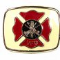 Vintage VFD Volunteer Fire Department Enameled Belt Buckle 81816