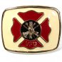 Vintage VFD Volunteer Fire Department Enameled Belt Buckle 81816