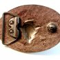Silver Tone & Enameled Bulls Skull & Feathers Belt Buckle