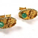 Oriental Writing Goldtone & Green Cufflinks Unbranded 101515