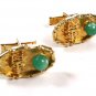 Oriental Writing Goldtone & Green Cufflinks Unbranded 101515