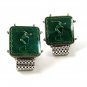 1970's Greek / Roman Discus Thrower Green Wrap Around Cufflinks 12616