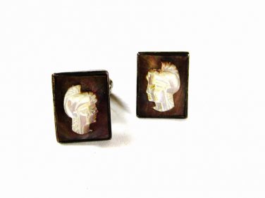 Sterling Silver 975 Mother Pearl Roman Soldier Cufflinks By NP69 42116