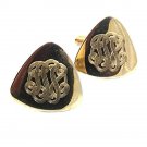 Vintage Goldtone Triangle Initials ??? Design Cufflinks 101717