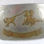 1950's - 60's Nickel Silver Rodeo Calf Roping Belt Buckle Unbranded 22916