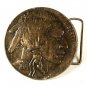 Vintage Indian Nickle Belt Buckle Unbranded 72216
